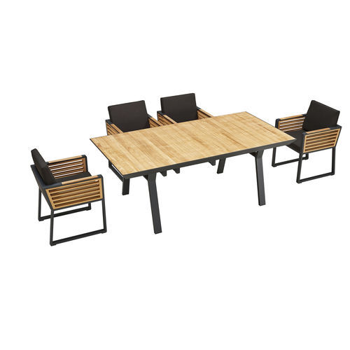 Set tavolo e sedia contemporaneo - NEW YORK - Higold - da esterno / in teak / in alluminio