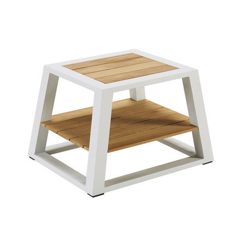 Tavolo d'appoggio contemporaneo - YORK - Higold - in teak / con supporto in alluminio / rettangolare