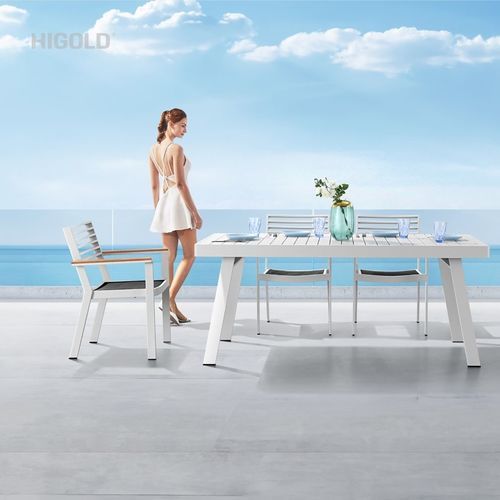 Sedia da pranzo contemporanea - YORK - Higold - da esterno / in tessuto / in teak