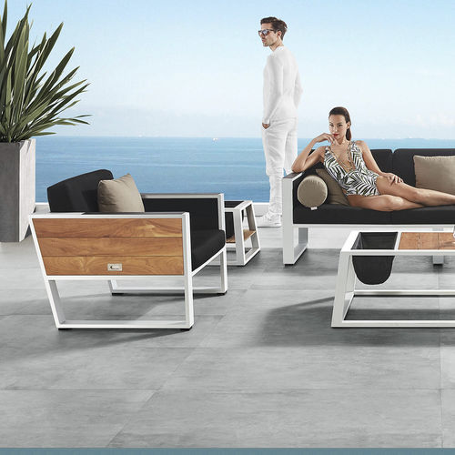Poltrona contemporanea - YORK - Higold - in Sunbrella® / in teak / in alluminio