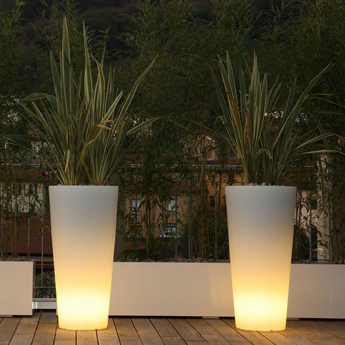 Fioriera in polietilene - TONDO ALTO - Plart Design - rotonda / luminosa / contemporanea