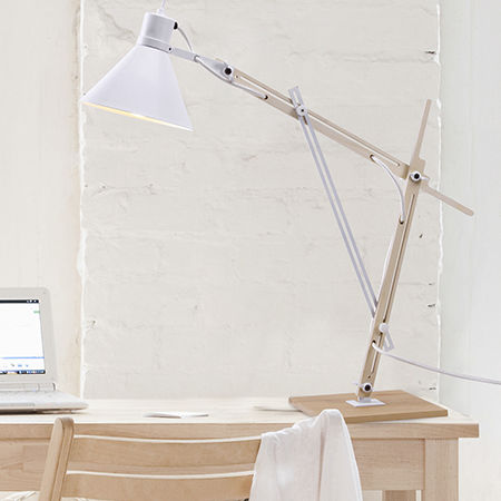 Lampada da tavolo - TRENS S - Luxcambra - in legno / contemporanea / con cavo