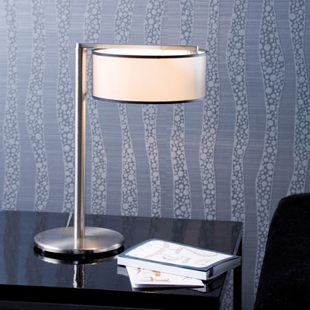 Lampada da tavolo - MATRIX S - Luxcambra - in nichel / in seta / contemporanea
