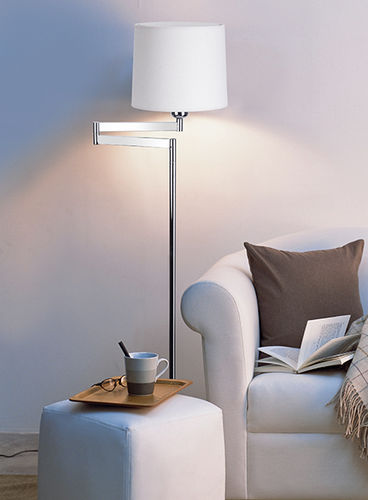 Lampada da terra - ATLANTA P - Luxcambra - in nichel / in cotone / contemporanea