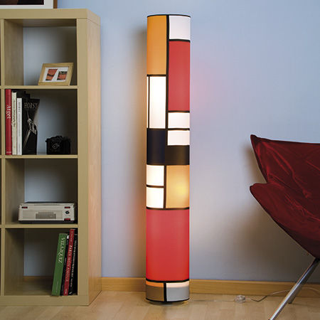 Colonna luminosa contemporanea - TUB ART P - Luxcambra - in seta / in cotone / a lampada fluorescente