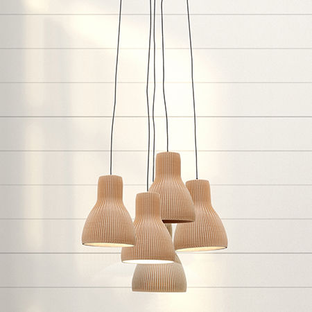 Lampada a sospensione - BIO C - Luxcambra - in legno / contemporanea / con cavo