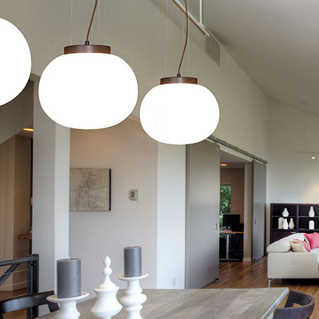 Lampada a sospensione - MOON 2 C - Luxcambra - in opalina / contemporanea / con cavo
