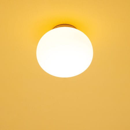 Plafoniera contemporanea - MOON 2 PL - Luxcambra - rotonda / in nichel / in opalina
