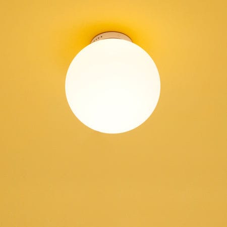 Plafoniera contemporanea - MOON 1 PL - Luxcambra - rotonda / in nichel / in opalina