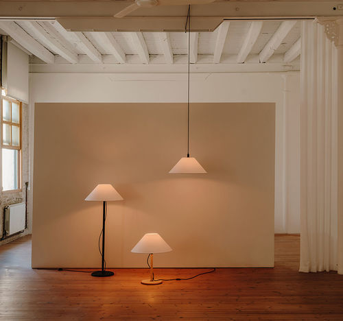 Lampada a sospensione - CLASICA C - Luxcambra - in carta pergamena / in legno / in cotone