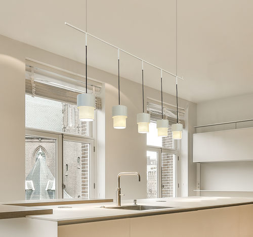 Lampadario contemporaneo - KAN C LINEAL - Luxcambra - in metallo verniciato / in tessuto / in cotone