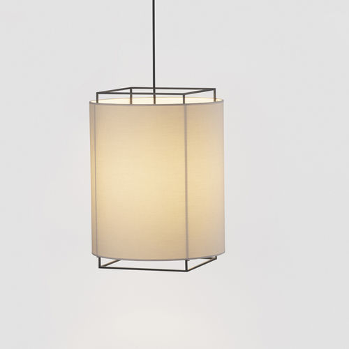 Lampada a sospensione - LEWIT C - Luxcambra - in ferro / in ottone lucidato / in tessuto