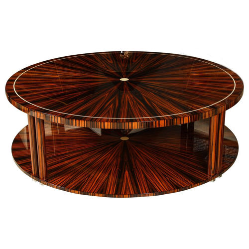 Tavolino basso Art Deco - CT015 - Cygal Art Deco GmbH & Co. KG - in ebano di macassar / in legno con vernice di protezione brillante / con supporto in ottone