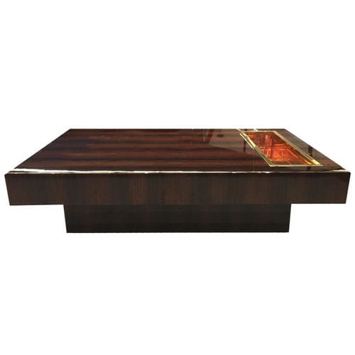 Tavolino basso Art Deco - CT019 - Cygal Art Deco GmbH & Co. KG - in legno di rosa / in ottone / in rame