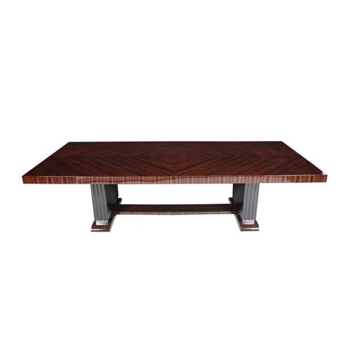 Tavolo da pranzo Art Deco - T012 - Cygal Art Deco GmbH & Co. KG - in ebano di macassar / in legno con vernice di protezione brillante / con supporto in legno con vernice di protezione