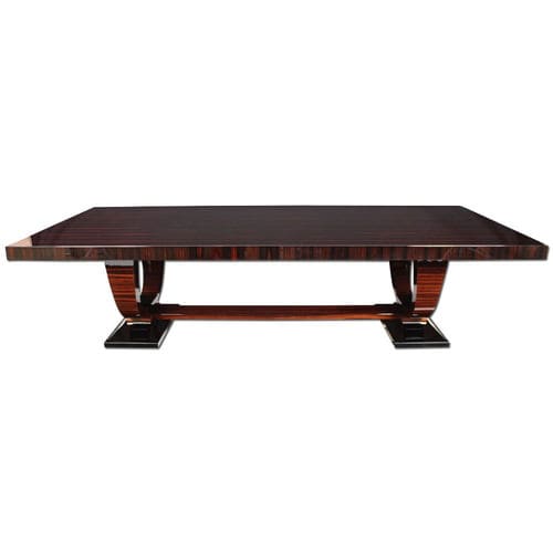 Tavolo da pranzo Art Deco - T021 - Cygal Art Deco GmbH & Co. KG - in ebano di macassar / in legno con vernice di protezione brillante / con supporto in ebano di macassar