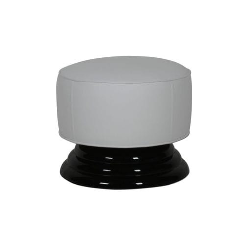 Pouf Art Deco - S014 - Cygal Art Deco GmbH & Co. KG - in pelle / in legno con vernice di protezione brillante / tondo
