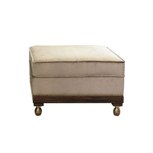 Pouf Art Deco - S130H - Cygal Art Deco GmbH & Co. KG - in tessuto / in pelle / in ottone