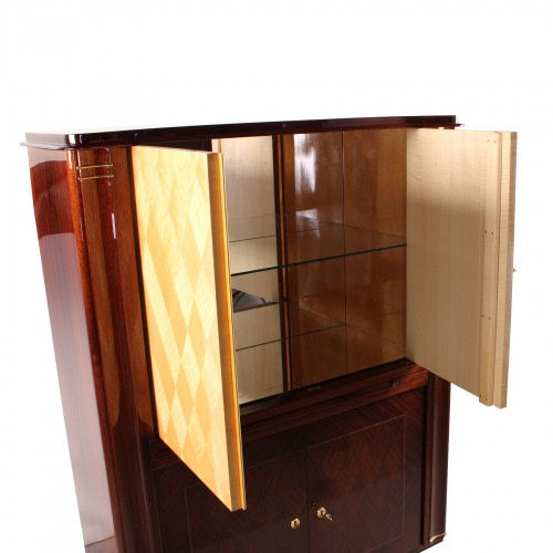 Mobile bar classico - BA001 - Cygal Art Deco GmbH & Co. KG - in legno di rosa / in vetro / in ottone