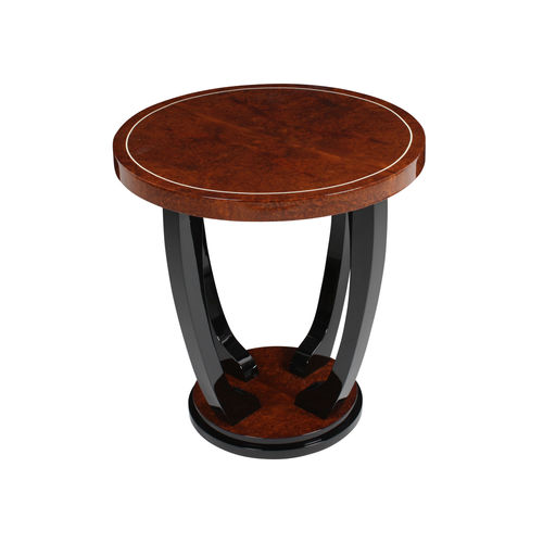 Tavolo d'appoggio Art Deco - BS001 - Cygal Art Deco GmbH & Co. KG - in legno con vernice di protezione brillante / in ziricote / con supporto in legno con vernice di protezione
