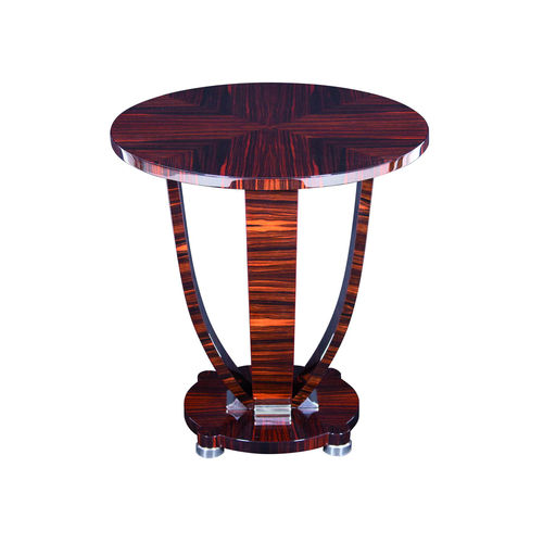 Tavolo d'appoggio Art Deco - BS071 - Cygal Art Deco GmbH & Co. KG - in ebano di macassar / con supporto in acciaio inossidabile / con supporto in ebano di macassar