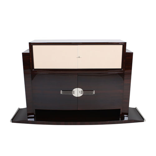 Credenza Art Deco - SB024 - Cygal Art Deco GmbH & Co. KG - in legno di rosa / in acciaio inossidabile / in pelle