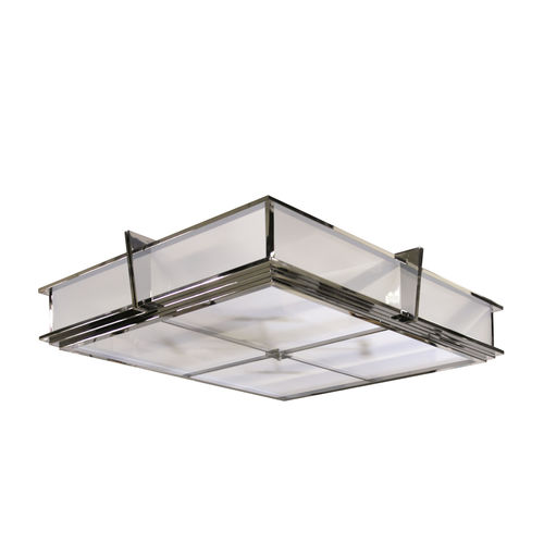 Plafoniera Art Deco - L001 - SKY I - Cygal Art Deco GmbH & Co. KG - quadrata / in vetro smerigliato / in ottone