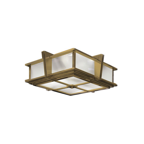 Plafoniera Art Deco - L002 - SKY II - Cygal Art Deco GmbH & Co. KG - quadrata / in vetro / in ottone