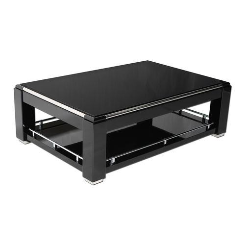 Tavolino basso Art Deco - CT031 - Cygal Art Deco GmbH & Co. KG - in legno con vernice di protezione brillante / in acciaio inossidabile / con supporto in acciaio inossidabile