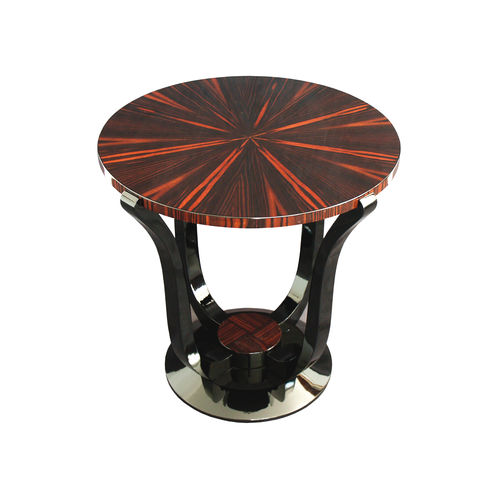 Tavolo d'appoggio Art Deco - BS009 - Cygal Art Deco GmbH & Co. KG - in legno con vernice di protezione brillante / in ebano di macassar / con supporto in legno con vernice di protezione