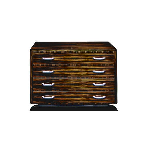 Cassettone Art Deco - K006 - Cygal Art Deco GmbH & Co. KG - in legno con vernice di protezione brillante / in ebano di macassar / in ottone cromato