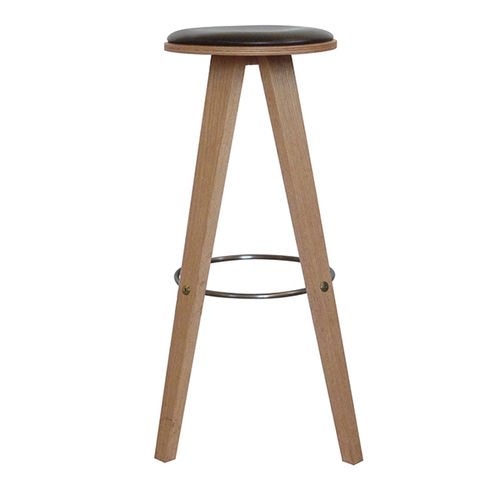 Sgabello da bar design scandinavo - VIGGO - Danerka - in pelle / con supporto in quercia / FSC