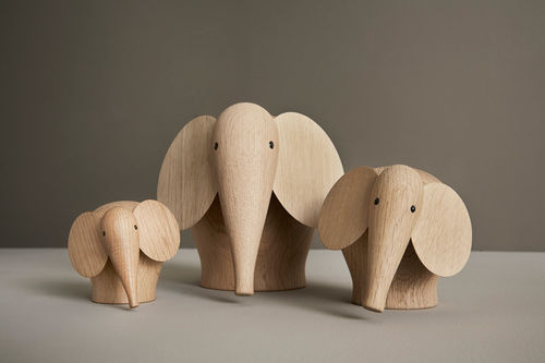 Scultura in rovere - NUNU - WOUD - in legno dipinto / da appoggio / color talpa