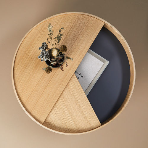 Tavolo d'appoggio contemporaneo - ARC - WOUD - in rovere / in frassino / con supporto in quercia