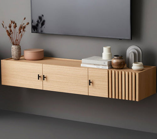 Credenza a muro - ARRAY  - WOUD - contemporanea / in legno / nera