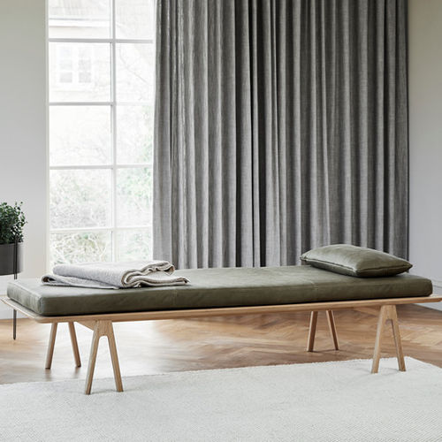 Letto da giorno contemporaneo - LEVEL - WOUD - in pelle / in rovere / da interno