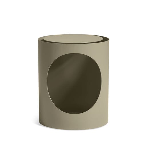 Tavolo d'appoggio contemporaneo - TABL  - WOUD - in metallo verniciato / con supporto in metallo verniciato / rotondo