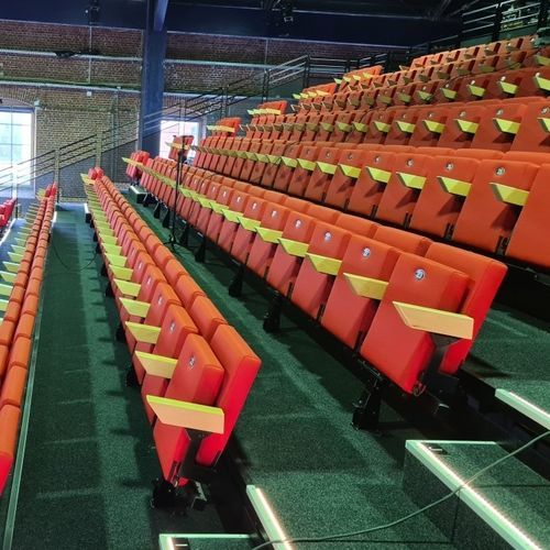 Sedia per auditorium contemporanea - Volta - Jezet Seating - da interno / in tessuto ignifugo / con supporto in metallo verniciato