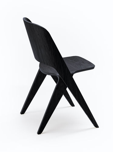 Sedia da pranzo contemporanea - LAVITTA – BLACK - Poiat | Furniture - da interno / in rovere / in compensato stampato
