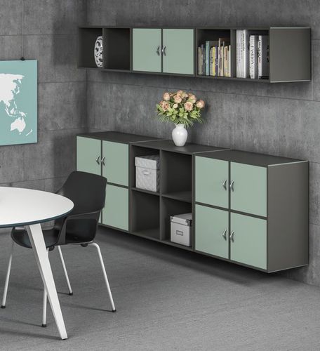Armadio classificatore alto - V - cube Design - da parete / con sportello battente / contemporaneo