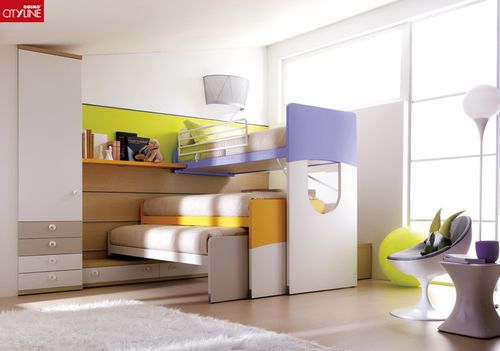Letto con letto estraibile - COMPOSIZIONE 405 - Doimo City Line - a soppalco / singolo / contemporaneo