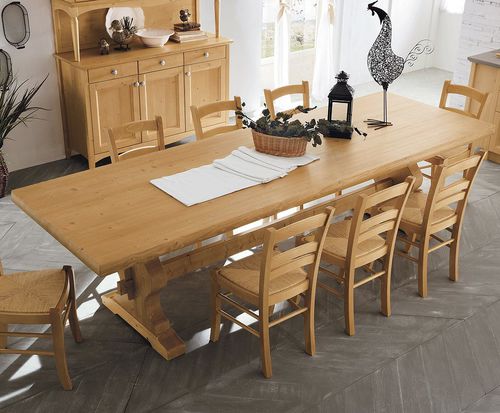 Tavolo da pranzo classico - FIENO - Callesella - in legno / rettangolare / ecologico