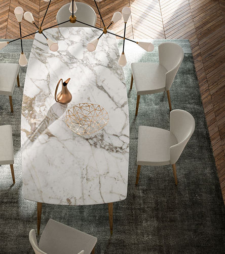 Tavolo da pranzo contemporaneo - MILAN 2019 - Callesella - in legno / in marmo / rettangolare