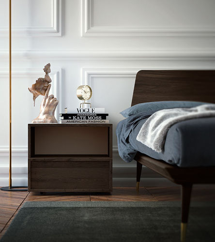 Comodino contemporaneo - MILAN 2019 - Callesella - in legno / rettangolare / con contenitore