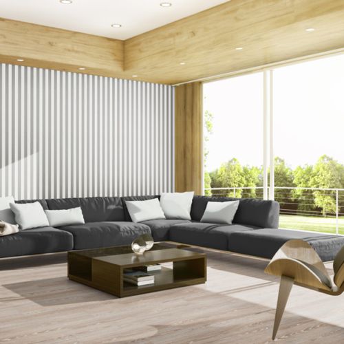 Rivestimento murale per interni - STRIPY 1126 - ado goldkante - in poliestere / liscio / aspetto tessuto