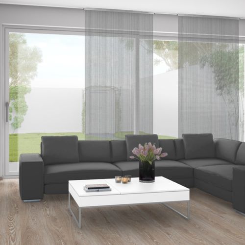 Tendina voile a righe - TRAIL 3464 - ado goldkante - in poliestere / lavabile / trasparente