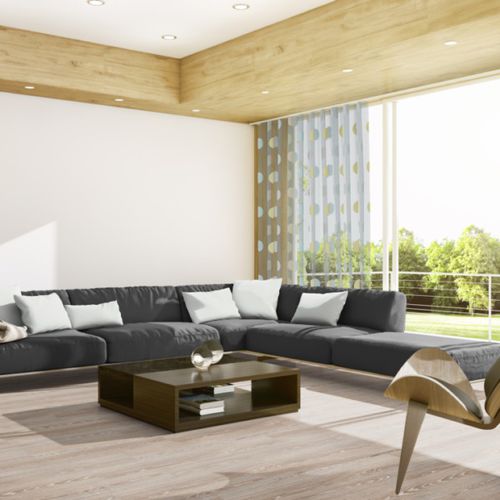 Tendina voile con motivi geometrici - BADESI 3462 - ado goldkante - in poliestere / lavabile / trasparente