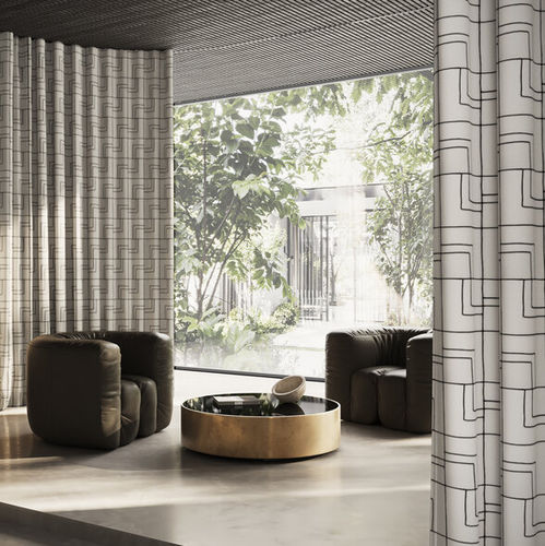 Tendina voile con motivi geometrici - SIGNATURE - ado goldkante - in cotone / in poliestere / lavabile