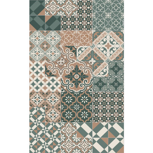 Tappeto contemporaneo - ECLECTIC- E12 - BEIJA FLOR - a motivi / in vinile / rettangolare