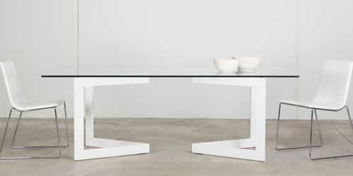 Tavolo contemporaneo - VERTICE - MASIS - in vetro / rettangolare